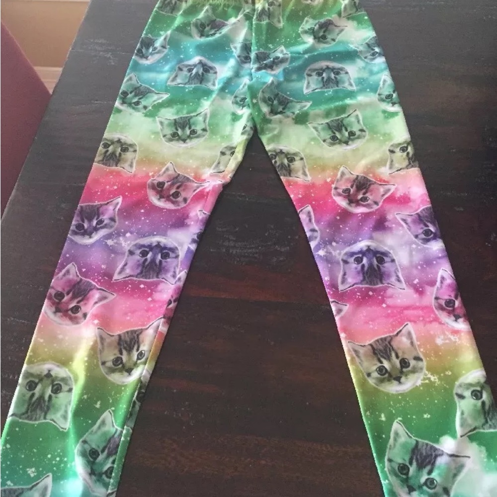 New Love Crush size Large Girls Kitty Leggings